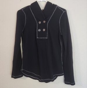 Tommy Hilfiger Waffle Knit Hooded Long Sleeve Top Size M
